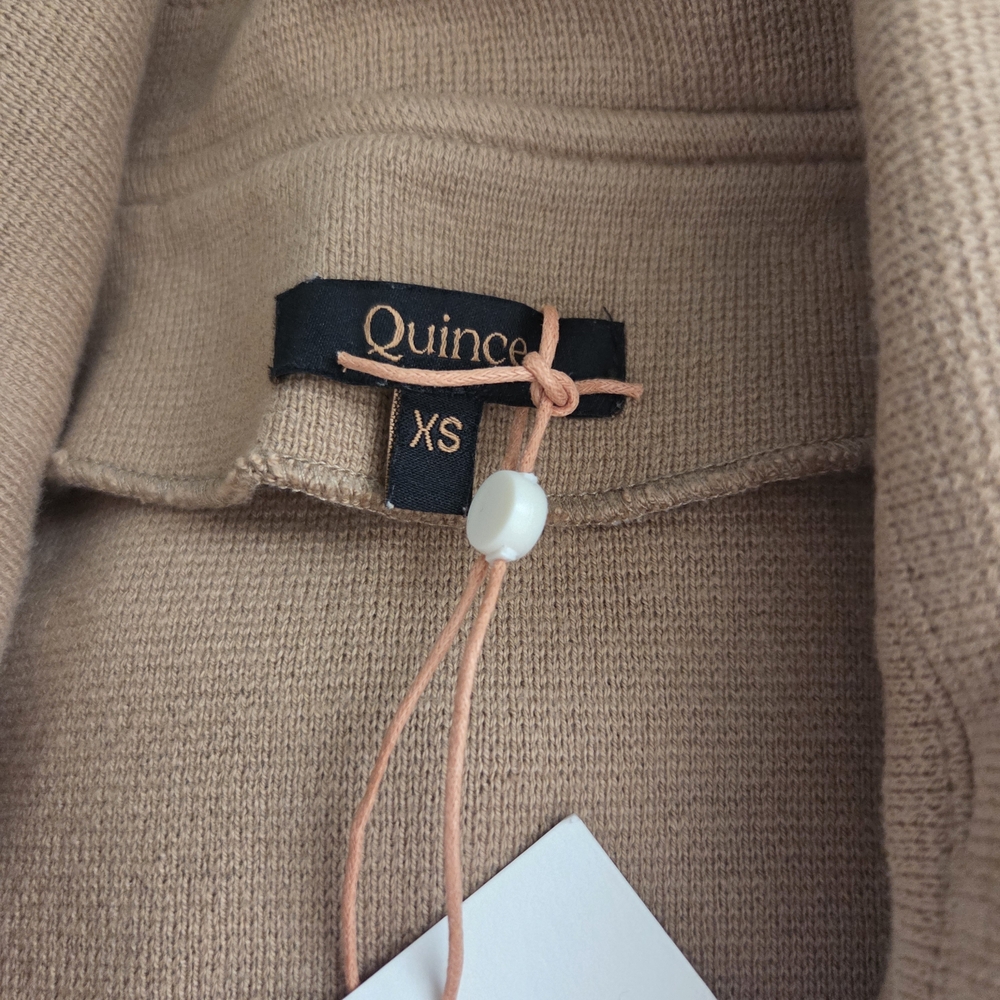 Quince Organic Cotton Knit Blazer Jacket In Camel XS - Picture 3 of 5